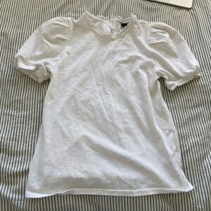 Who What Wear 100% Cotton Puff Short Sleeve Embroidered Top w Shoulder Pads XS